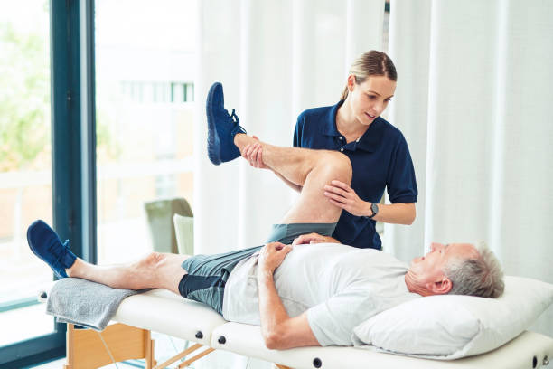 Physiotherapist conducting a functional physical assessment on a worker at a medical clinic in Blacktown